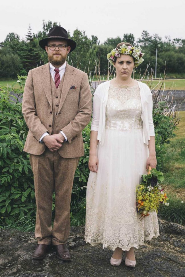 Happy couple after their wedding