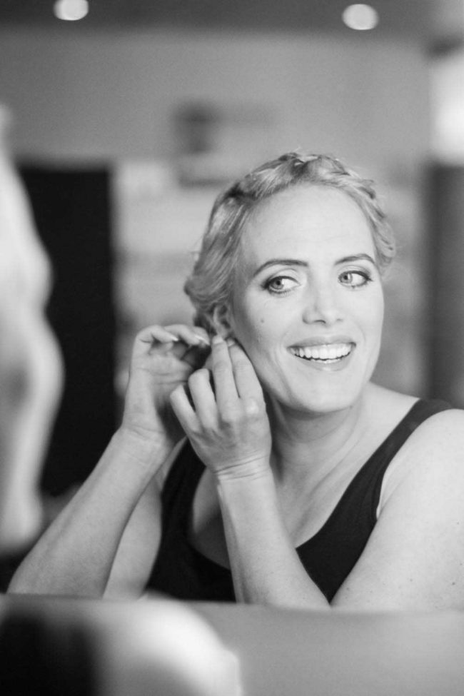 Bride having her makeup and hair done