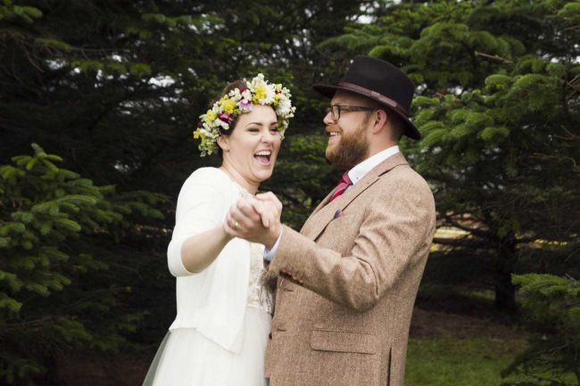 Dancing after beautiful wedding in Iceland