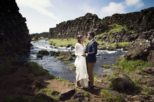 Marriage in Thingvellir in Iceland