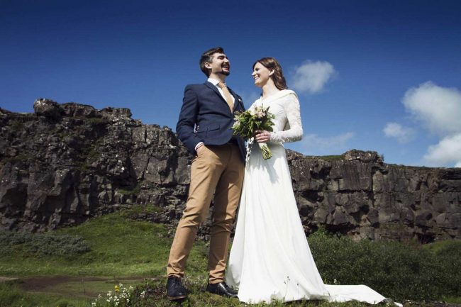 Marriage in Thingvellir in Iceland