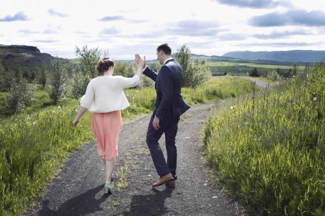 High five for our wedding day in Iceland